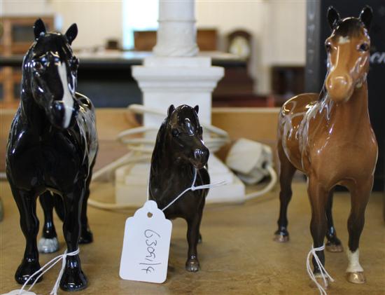 Beswick New Forest horse, Beswick Shetland, other black Beswick horse